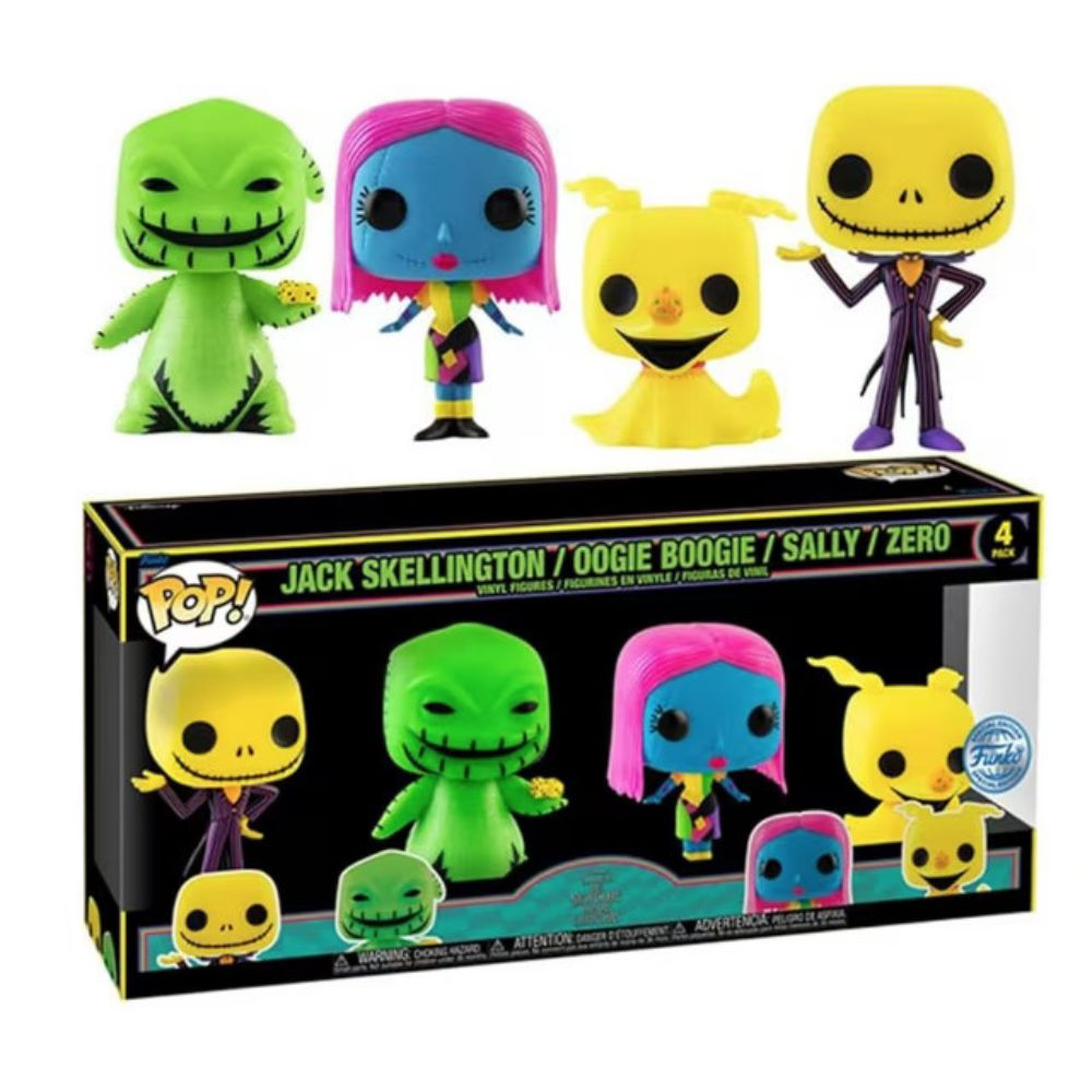 Pop! Disney: The Nightmare Before Christmas Black Light 4-Pack - FAO Schwarz