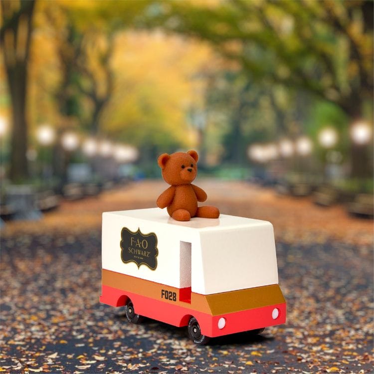 FAO Schwarz Wooden Van with Teddy Bear Topper - FAO Schwarz