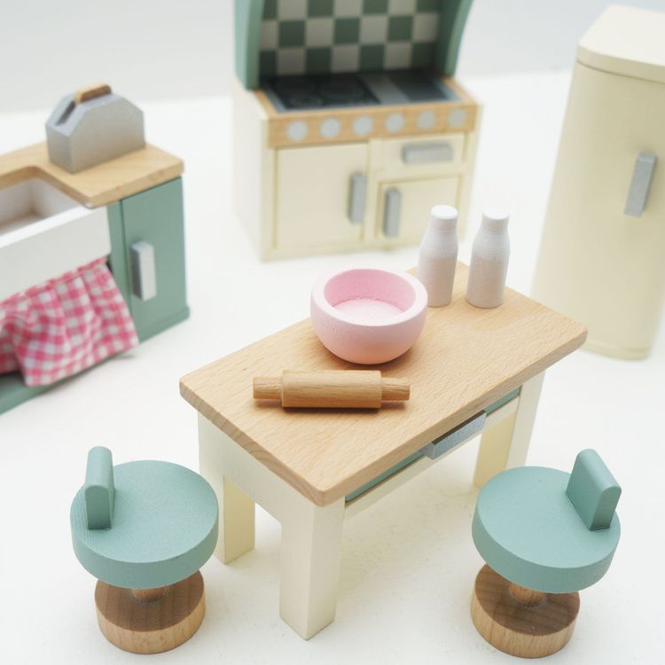Wooden Dollhouse 20 Piece Kitchen Furniture Set - FAO Schwarz