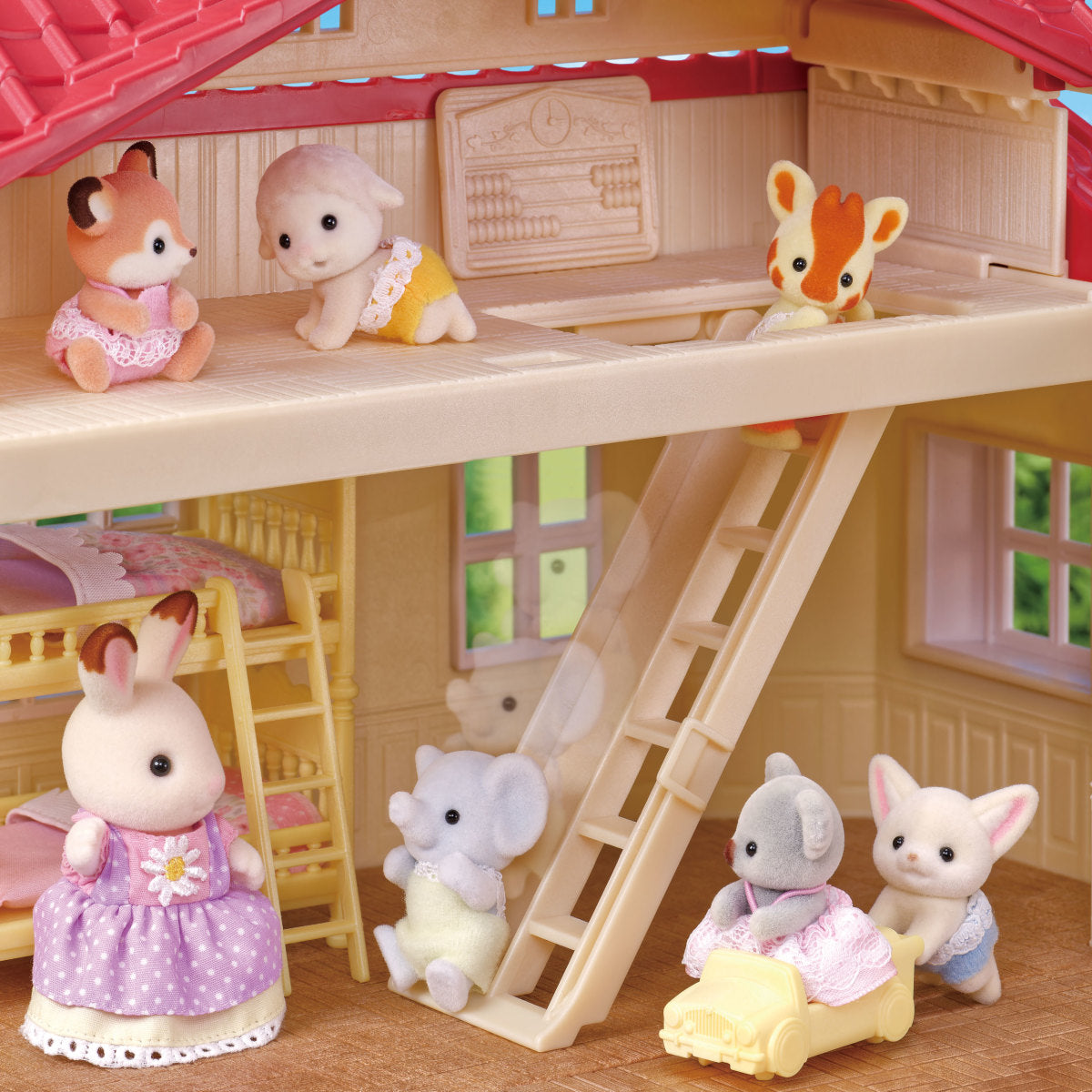 Calico Critters Red Roof Country Home Gift Set – Secret Attic Playroom - FAO Schwarz