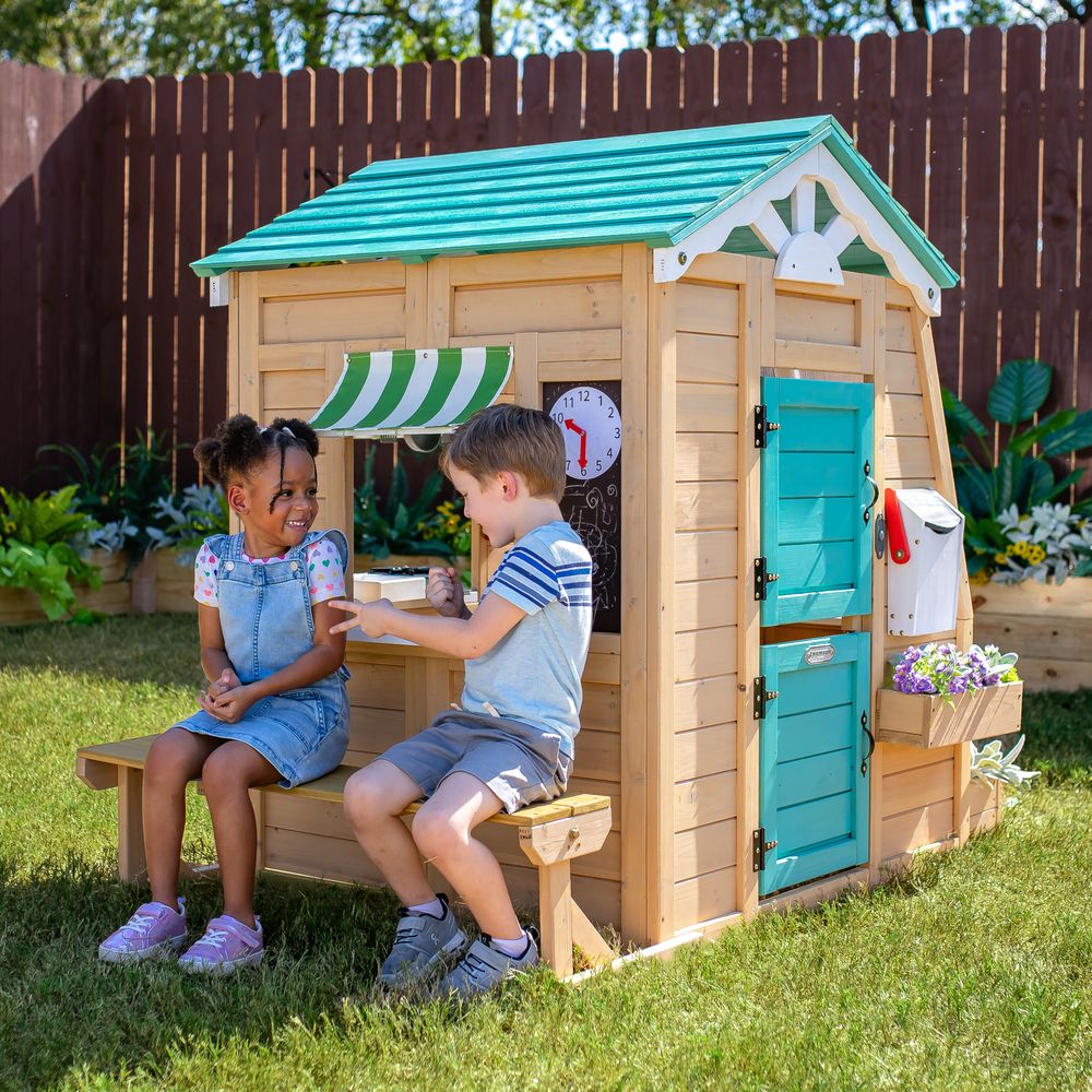 Gardenia Wooden Playhouse with Large Window & Kitchen - FAO Schwarz