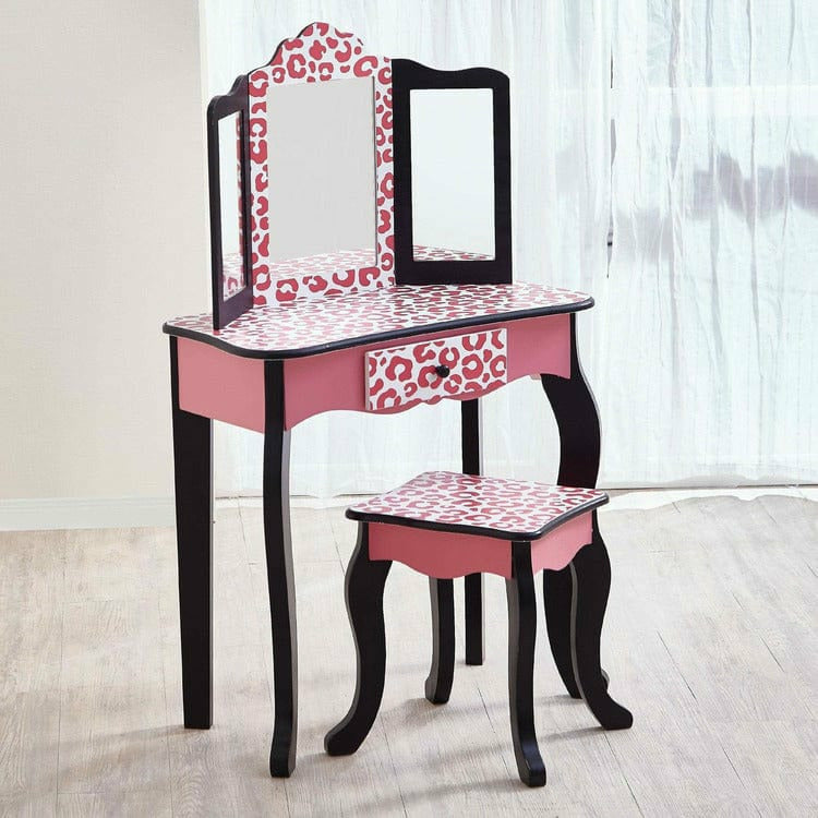 Fashion Leopard Prints Gisele Play Vanity Set – Pink / Black - FAO Schwarz