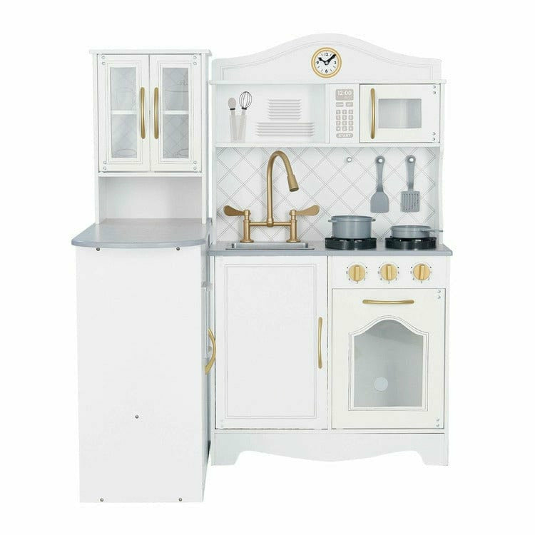 Little Chef Upper East Retro Play Kitchen – White / Gold - FAO Schwarz