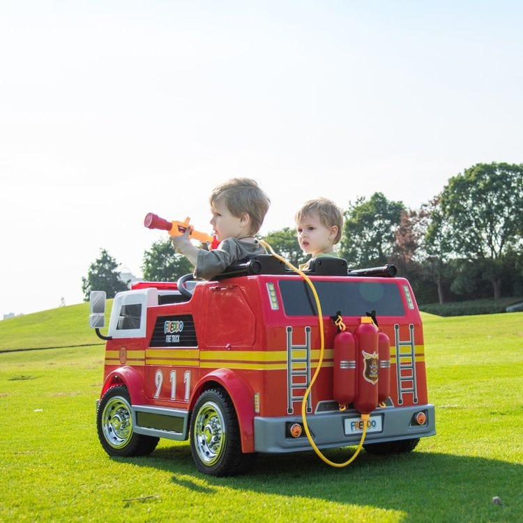 24V Freddo Fire Truck 2-Seater Ride on – Red - FAO Schwarz