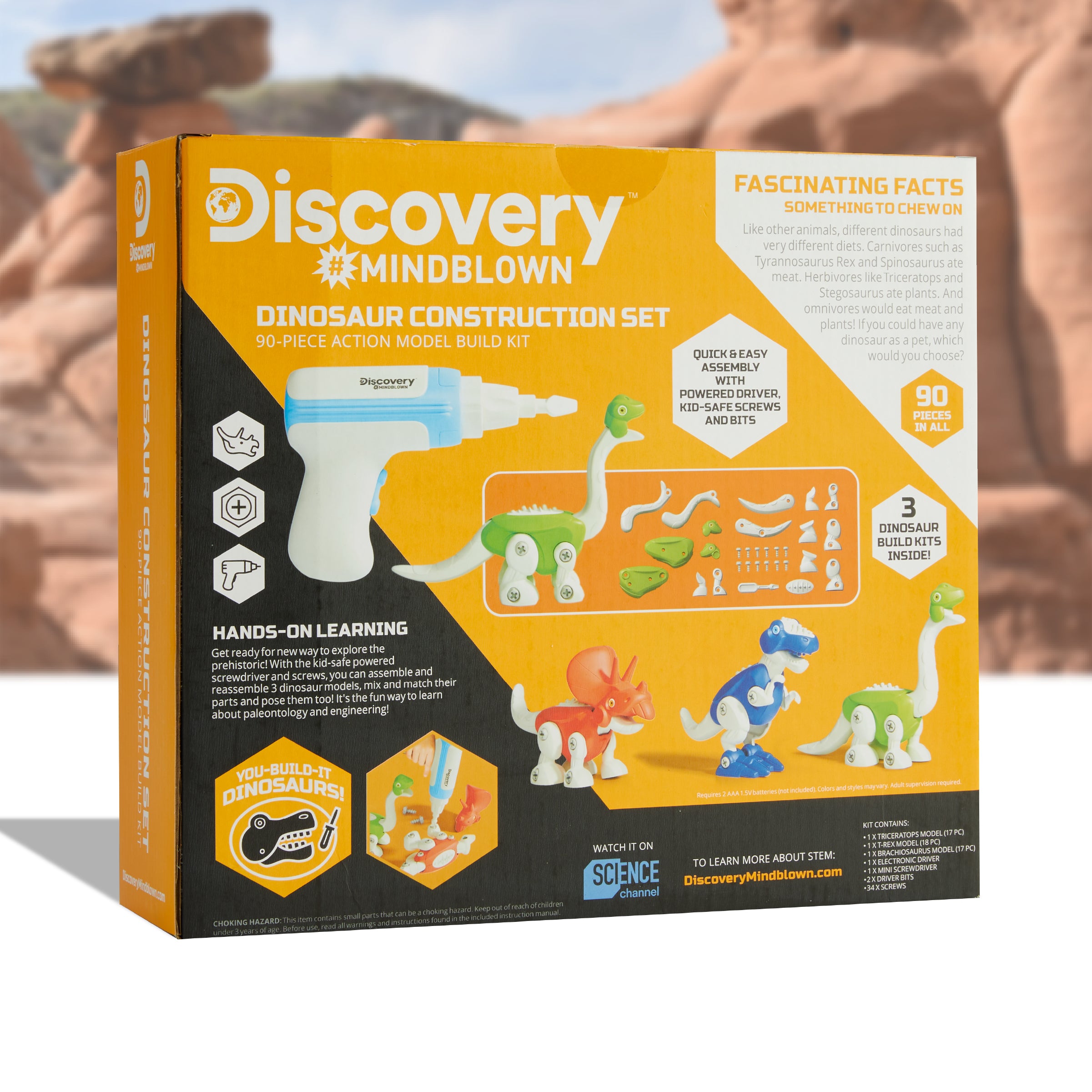 Dinosaur Construction Action Model Build Kit – 90 Pieces - FAO Schwarz