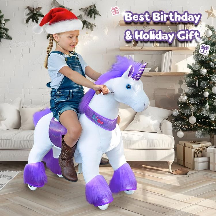 Purple Model U Ride-On Unicorn- 3-4 Years - FAO Schwarz