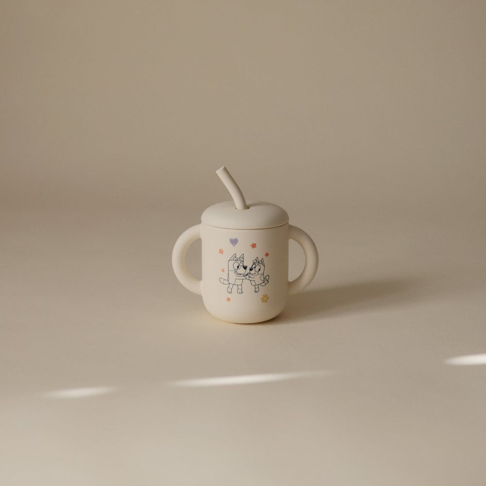 Bluey x Mushie Silicone Training Cup & Straw - FAO Schwarz