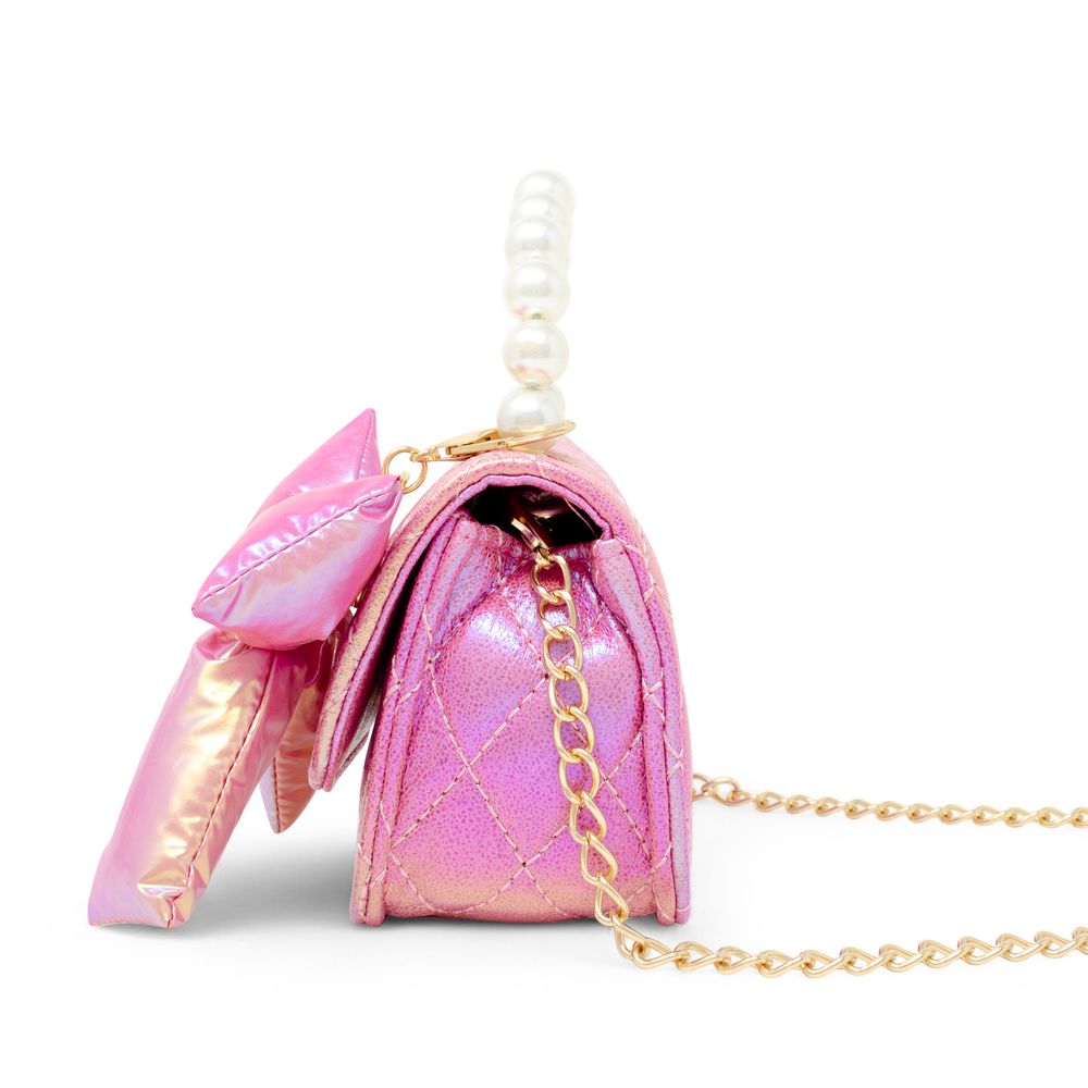 Shiny Quilted Fluffy Bow Handbag – Hot Pink - FAO Schwarz