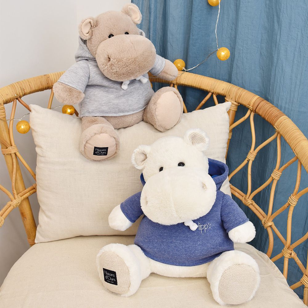 Hippo Plush with Blue Sweatshirt - FAO Schwarz