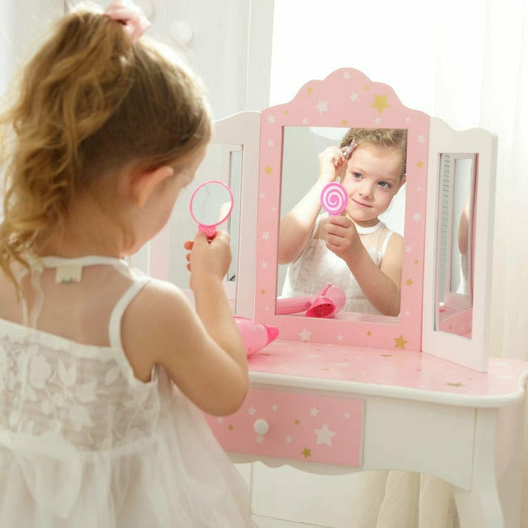Fashion Twinkle Star Gisele Vanity Set – Pink/White - FAO Schwarz