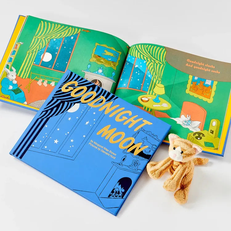 “Goodnight Moon” Book in Blue Bonded Leather - FAO Schwarz