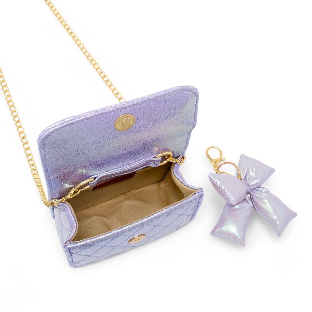 Shiny Quilted Fluffy Bow Handbag - FAO Schwarz