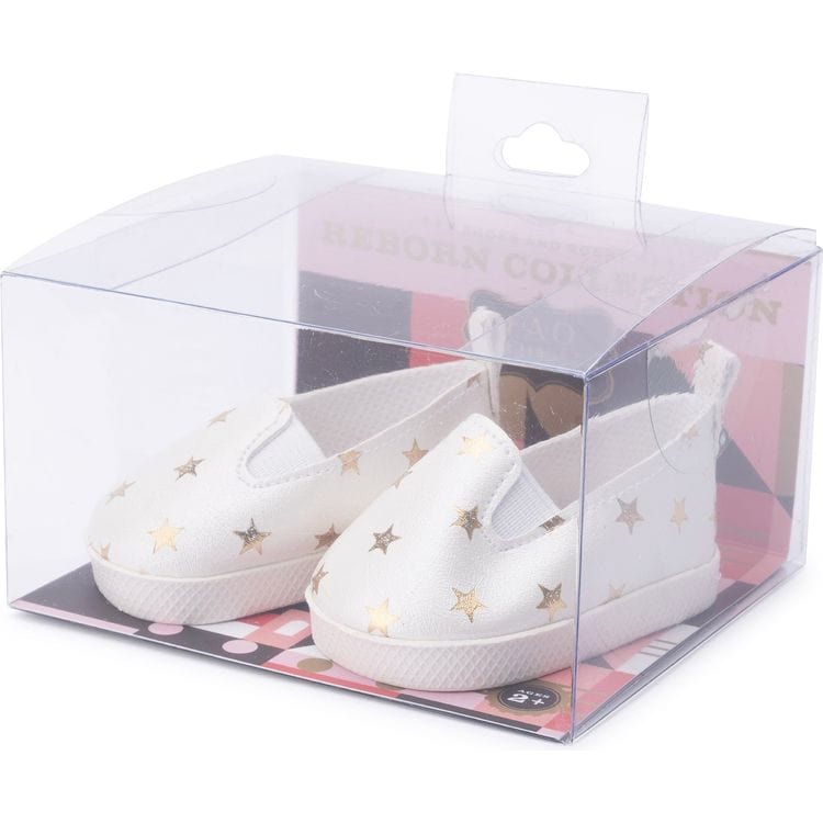 My FAO Doll White Shoes with Gold Stars - FAO Schwarz