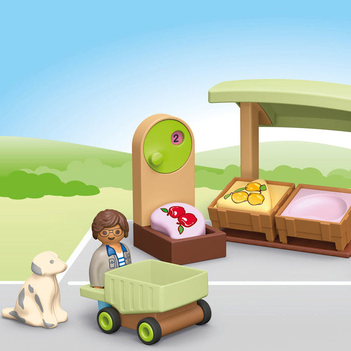 Playmobil Junior: Organic Market Stall & Forklift - FAO Schwarz