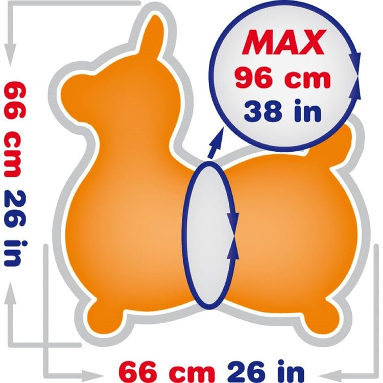 Gymnic Orange Rody Horse Max Inflatable Bouncer Ride-on (with Hand Pump) - FAO Schwarz