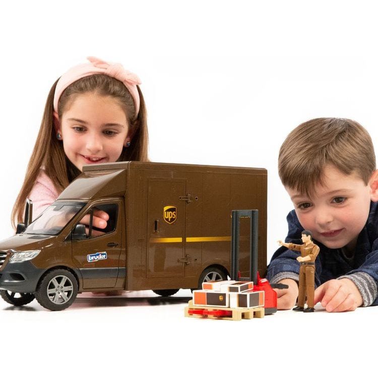MB Sprinter UPS Truck with Driver Figure and Accessories - FAO Schwarz