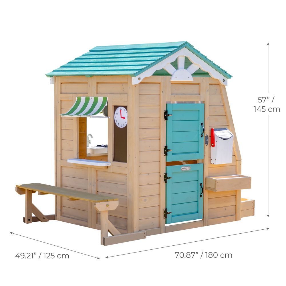 Gardenia Wooden Playhouse with Large Window & Kitchen - FAO Schwarz