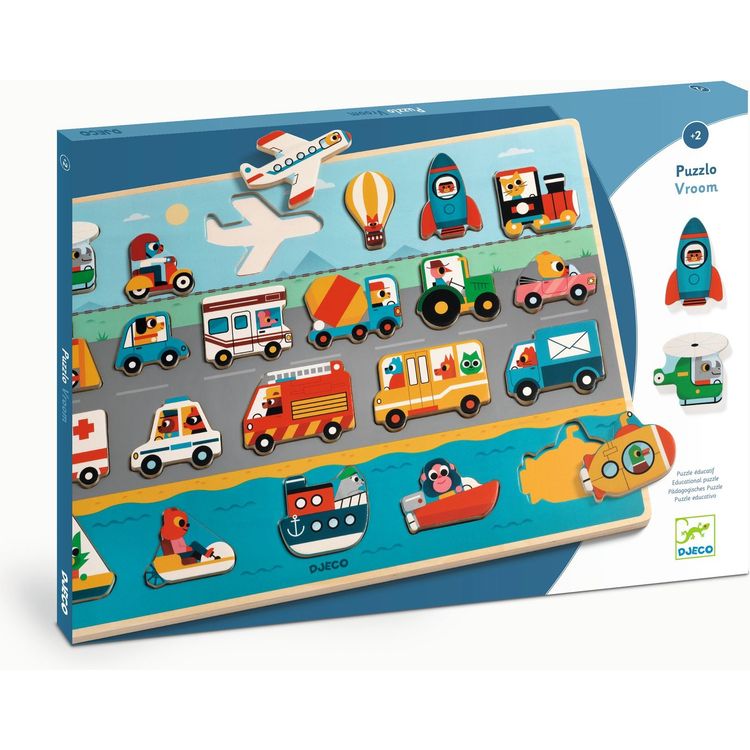 Wooden Vroom Vehicles Puzzle - FAO Schwarz