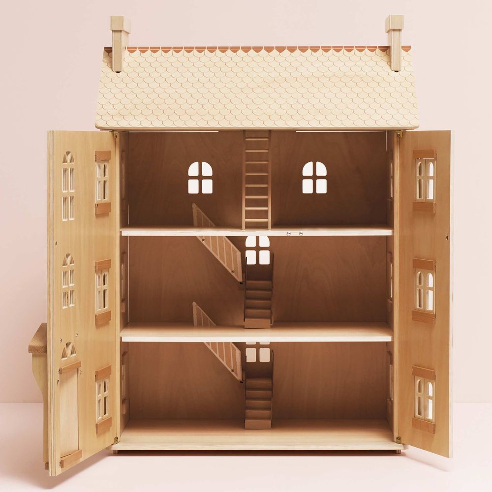 The Grand Natural Wood Doll House - FAO Schwarz