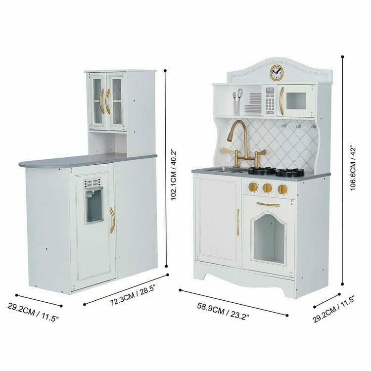 Little Chef Upper East Retro Play Kitchen – White / Gold - FAO Schwarz