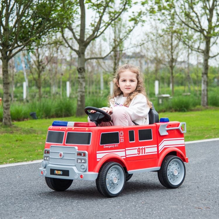 12V Freddo Firetruck 1-Seater Ride On - FAO Schwarz