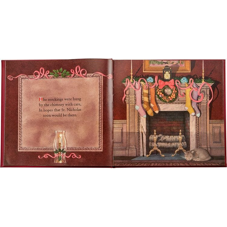 “The Night Before Christmas” Book in Red Bonded Leather - FAO Schwarz