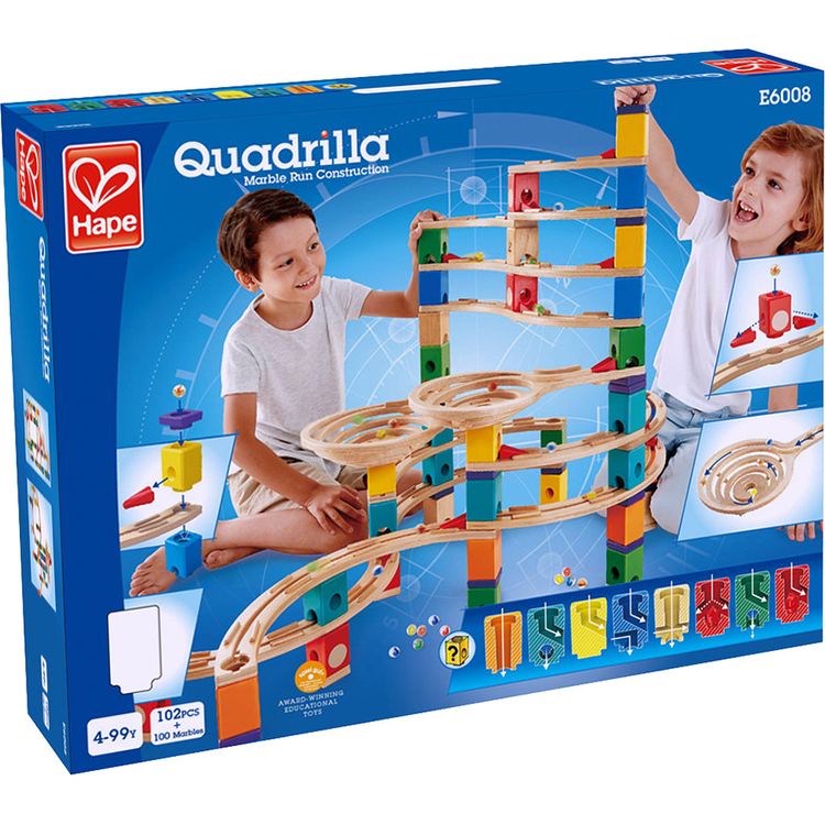 Quadrilla Cyclone Wooden Marble Run Blocks - FAO Schwarz