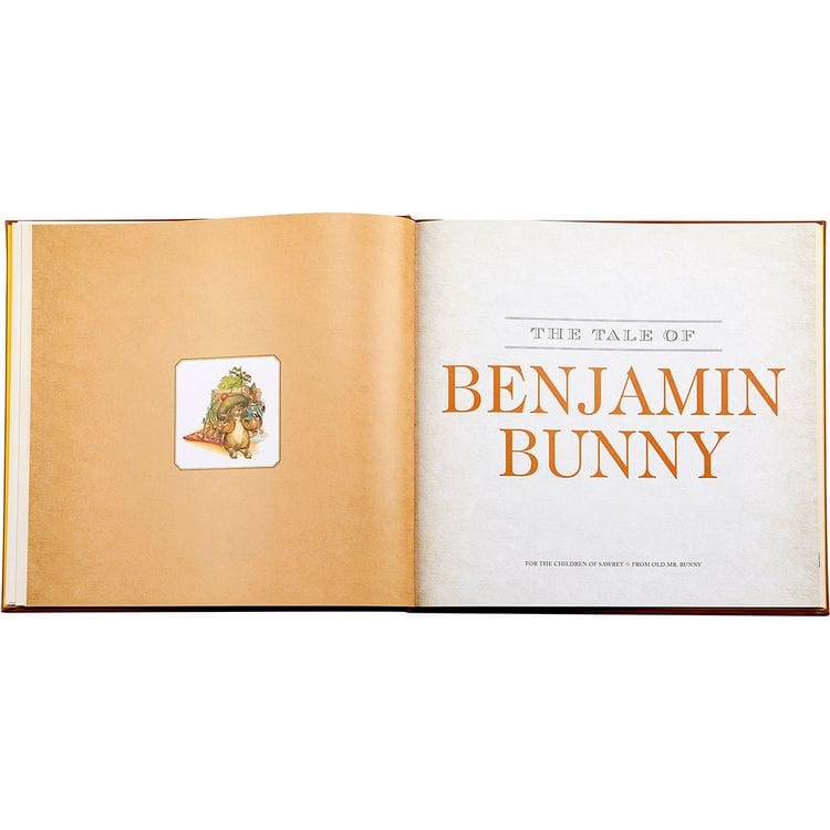 “The Classic Tale of Peter Rabbit” Book in Tan Bonded Leather - FAO Schwarz