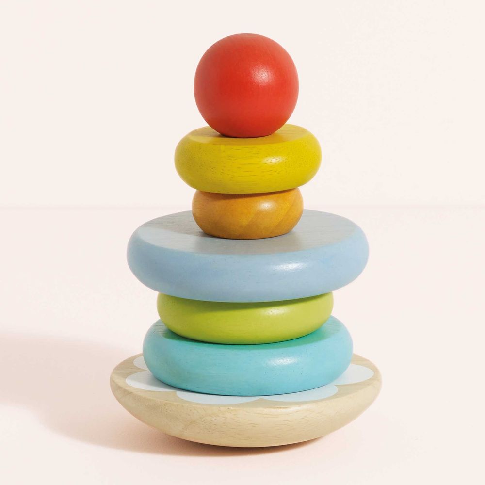 7 Piece Rainbow Stacking Tower - FAO Schwarz
