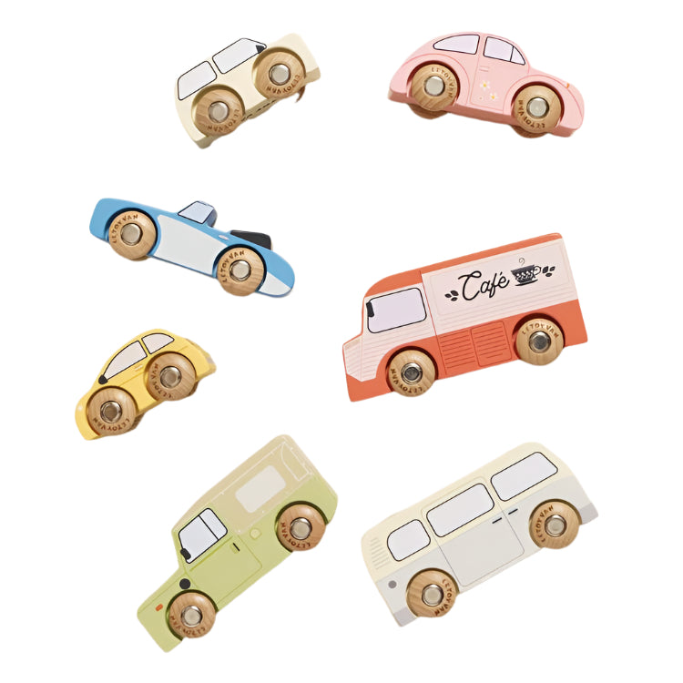 Wooden Vintage Toy Cars – 7 Pieces - FAO Schwarz