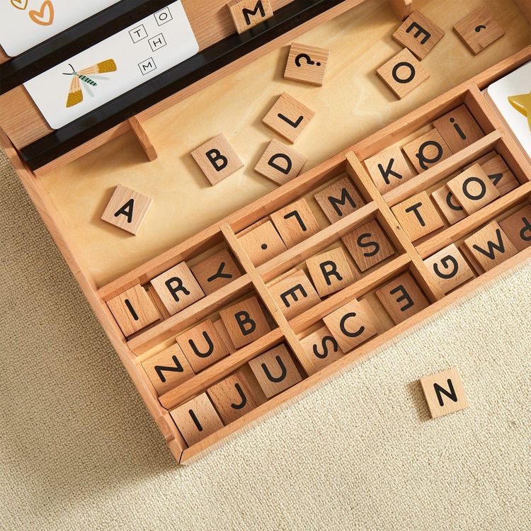 Wooden Compelling Spelling Activity Box - FAO Schwarz
