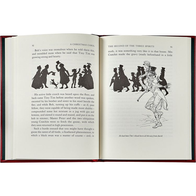 A Christmas Carol Book in Red Bonded Leather - FAO Schwarz