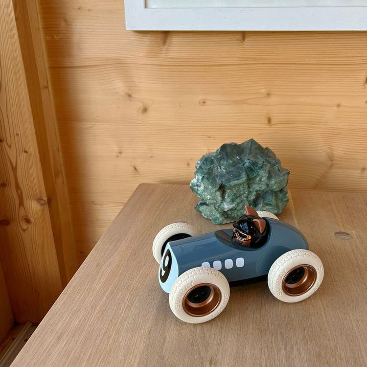 Egg Roadster Scrambler Car Toy – Grey/Blue - FAO Schwarz