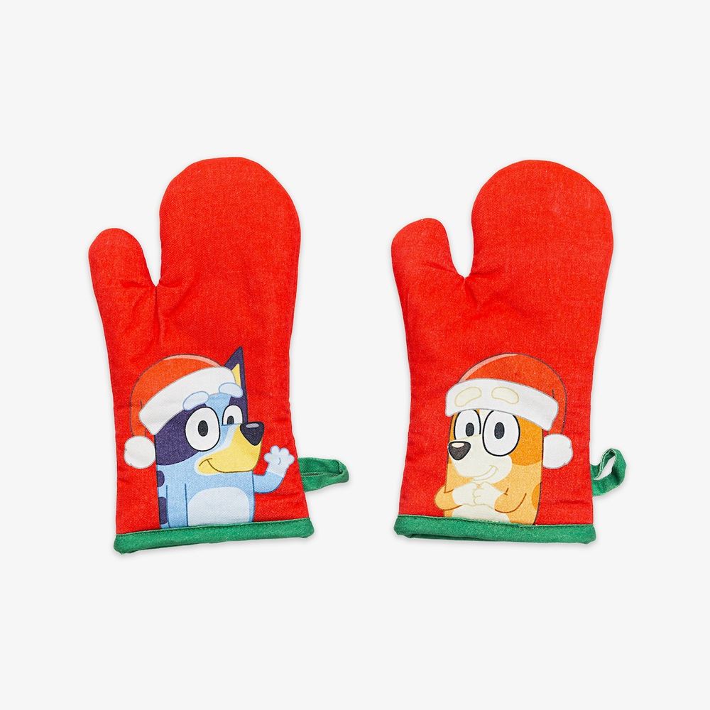 Bluey Holiday Youth Apron and Oven Mitt Set - FAO Schwarz