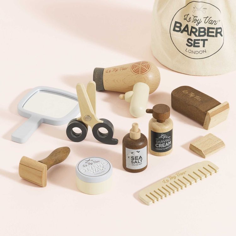 Pretend Play Wooden Hairdresser & Barber Kit – 12 Pieces - FAO Schwarz