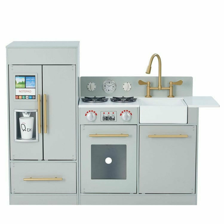 Teamson Kids Little Chef Charlotte Modern Modular Wooden Play Kitchen, Grey/Gold - FAO Schwarz