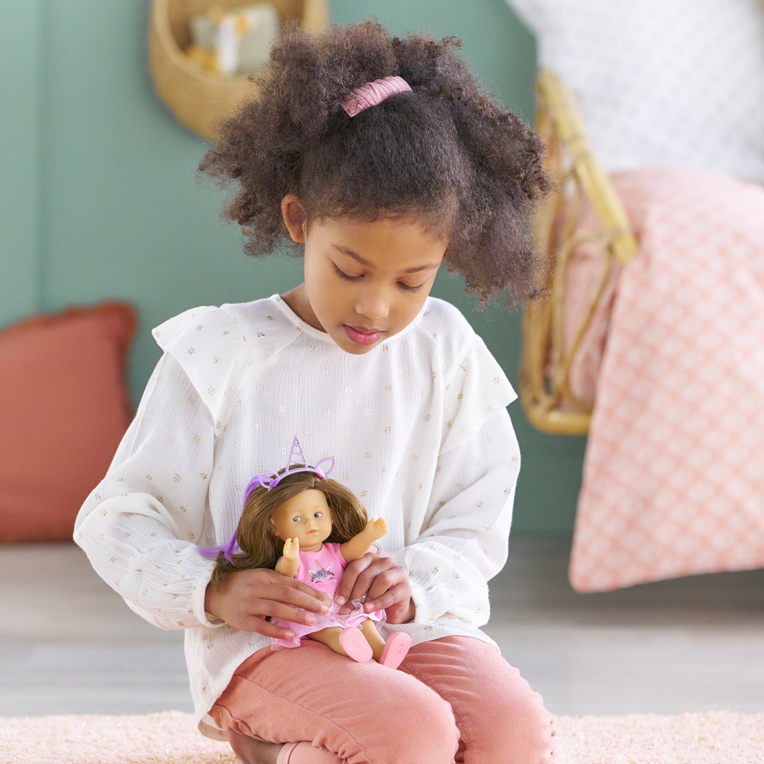 Mini Corolline Romy Unicorn 8″ Doll Set - FAO Schwarz
