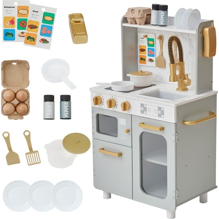 Little Chef Memphis Play Kitchen – Gray/Gold - FAO Schwarz
