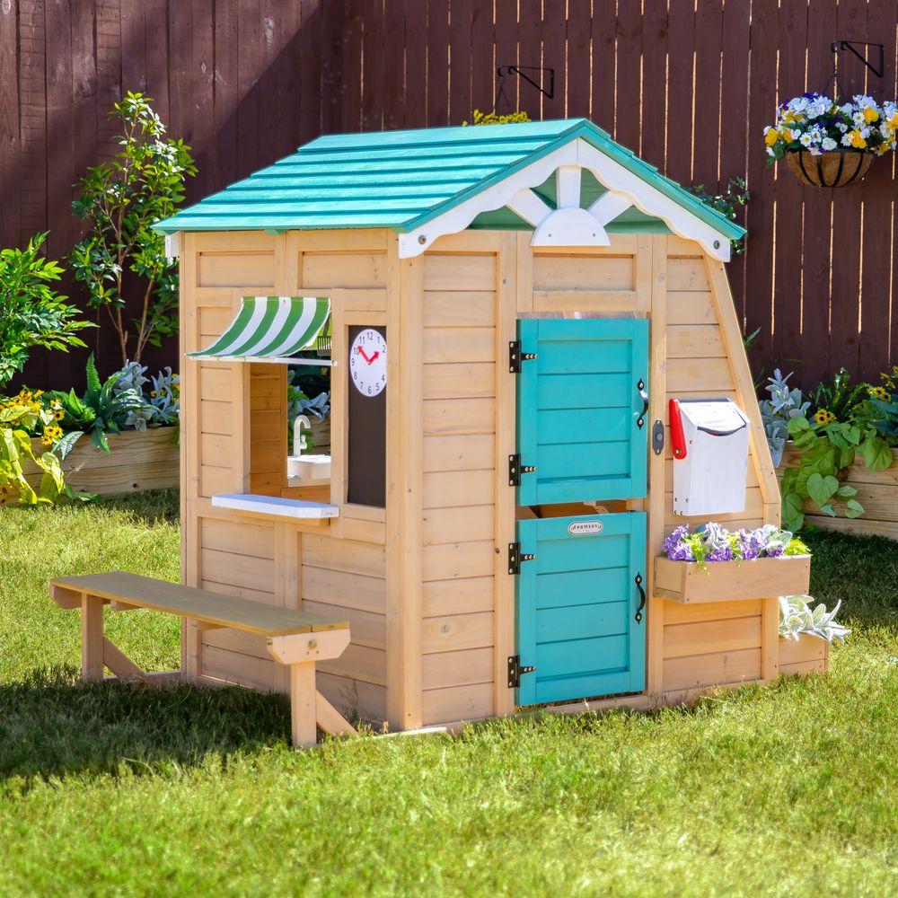 Gardenia Wooden Playhouse with Large Window & Kitchen - FAO Schwarz