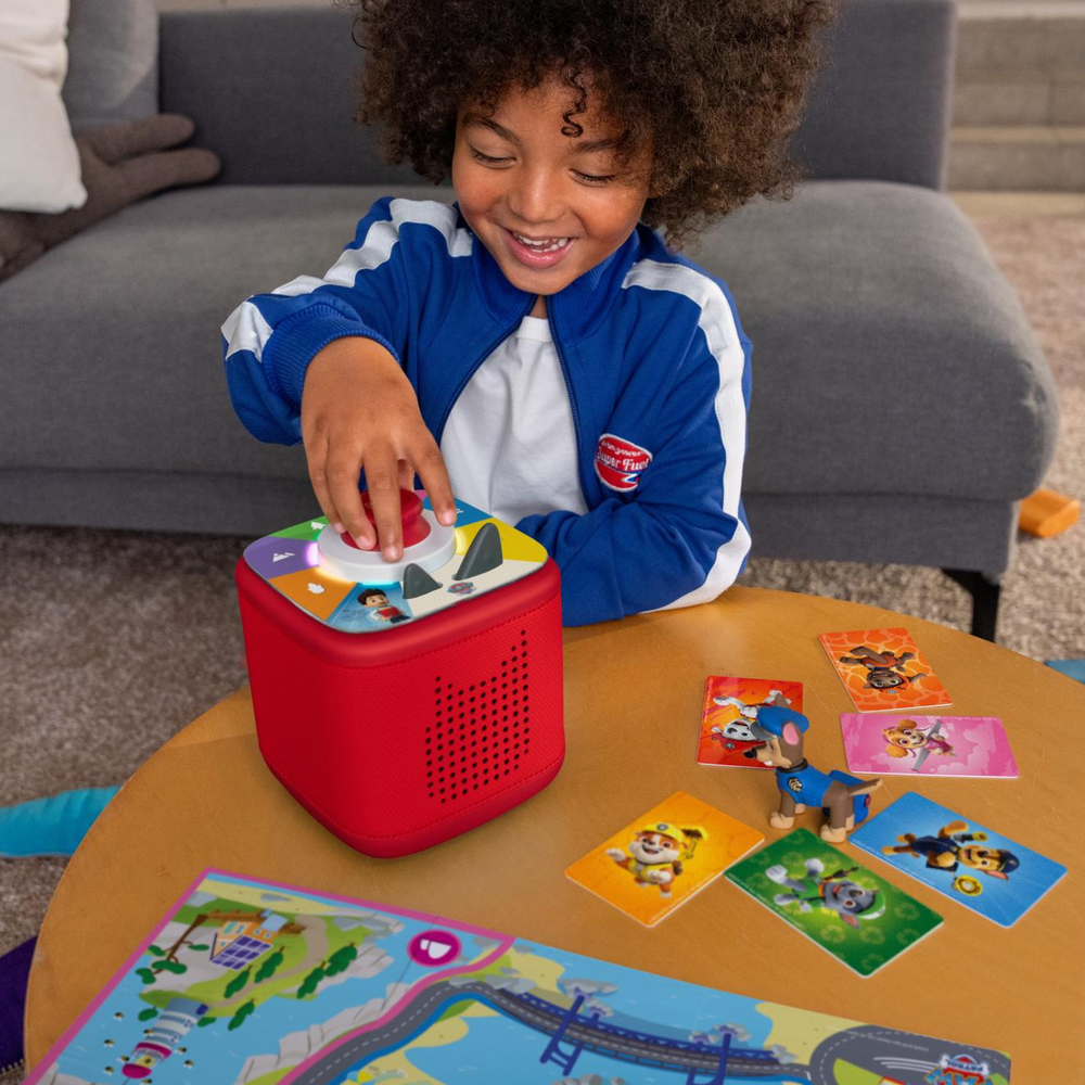 Tonies PAW Patrol Toniebox 2 Bundle with Tonieplay Game, Sleeve and 4 Tonies – Sunset Red - FAO Schwarz