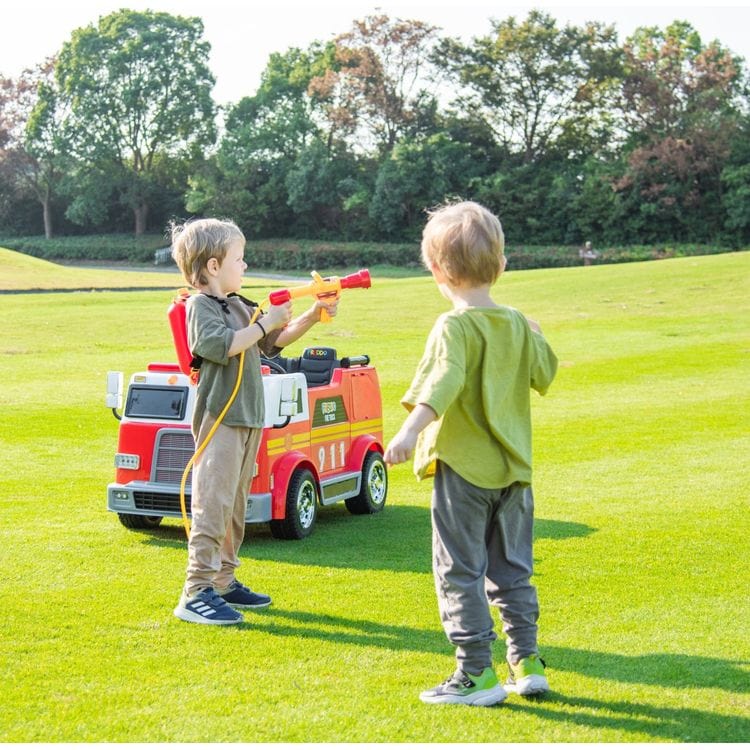 24V Freddo Fire Truck 2-Seater Ride on – Red - FAO Schwarz