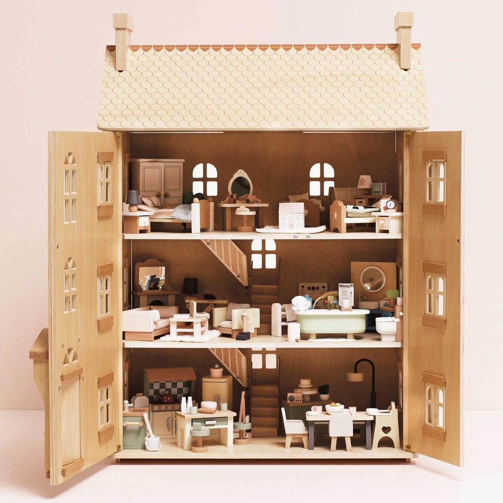 The Grand Natural Wood Doll House - FAO Schwarz