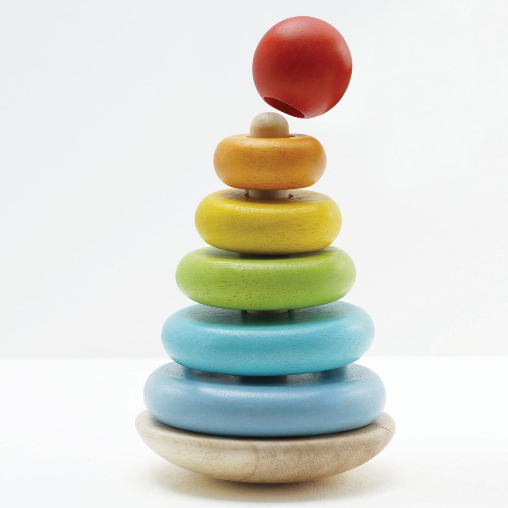 7 Piece Rainbow Stacking Tower - FAO Schwarz