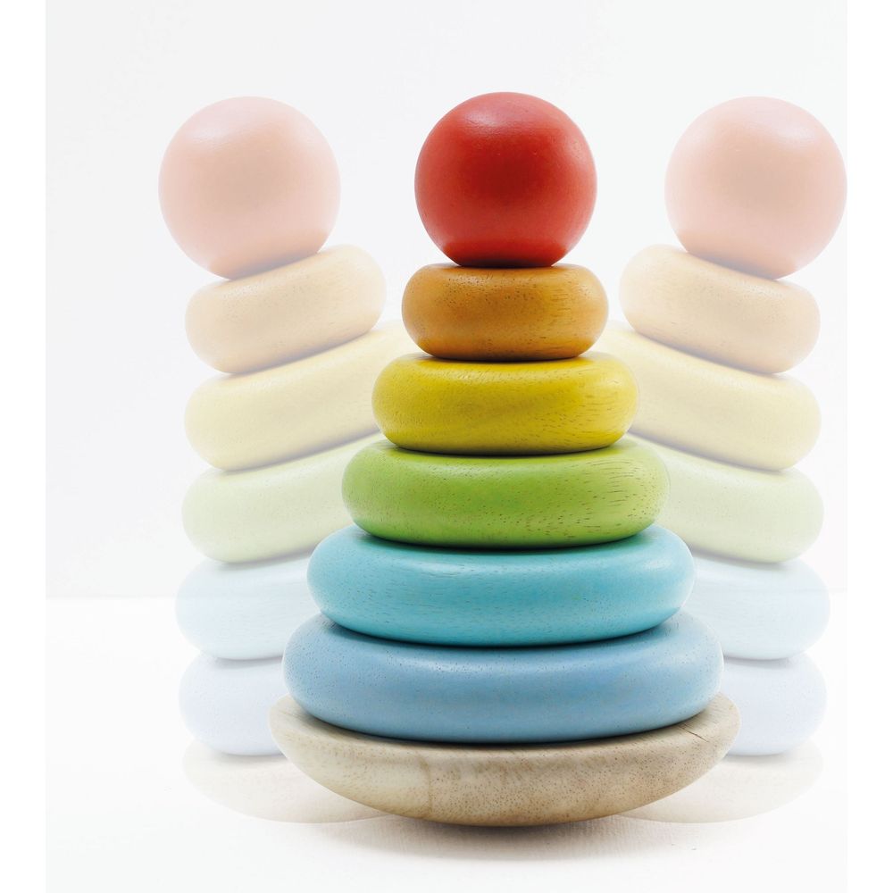 7 Piece Rainbow Stacking Tower - FAO Schwarz