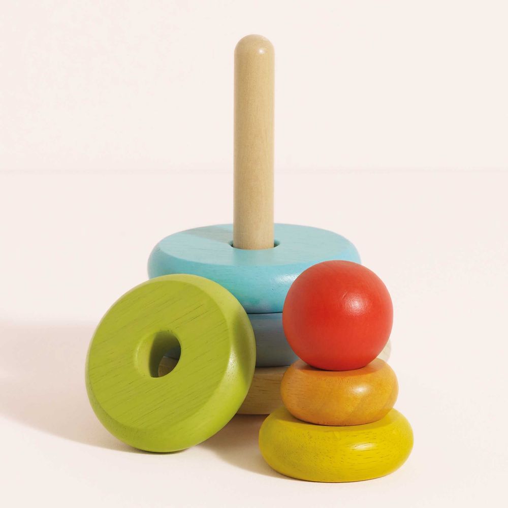 7 Piece Rainbow Stacking Tower - FAO Schwarz