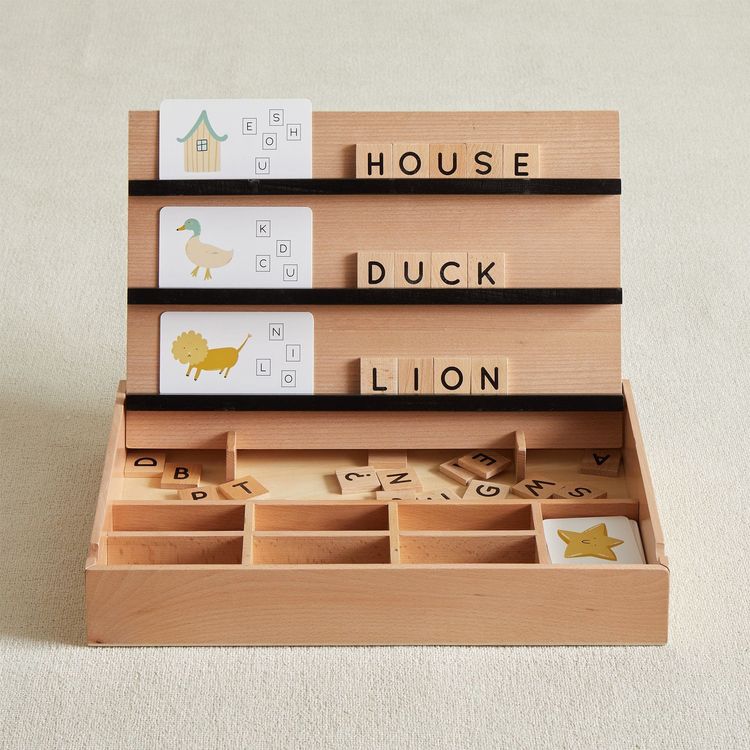 Wooden Compelling Spelling Activity Box - FAO Schwarz