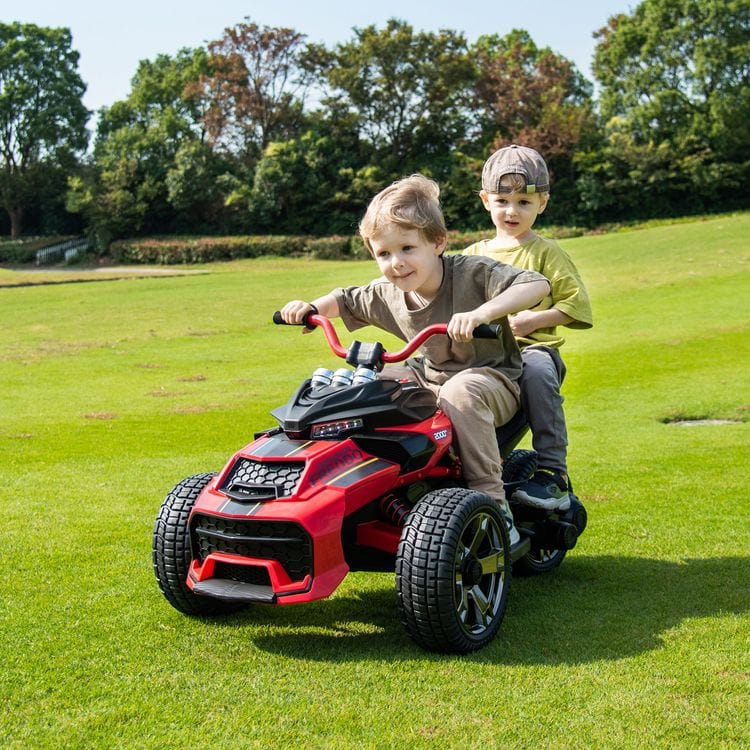 24V Freddo Spider 3-Wheel Motorcycle 2-Seater Ride On – Red - FAO Schwarz