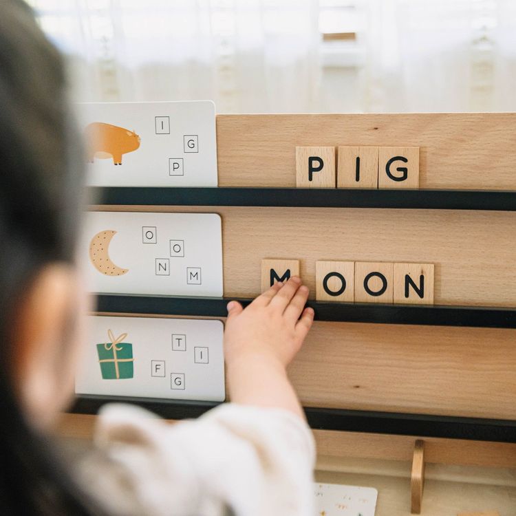 Wooden Compelling Spelling Activity Box - FAO Schwarz