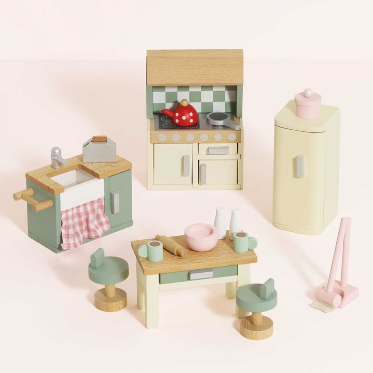 Wooden Dollhouse 20 Piece Kitchen Furniture Set - FAO Schwarz