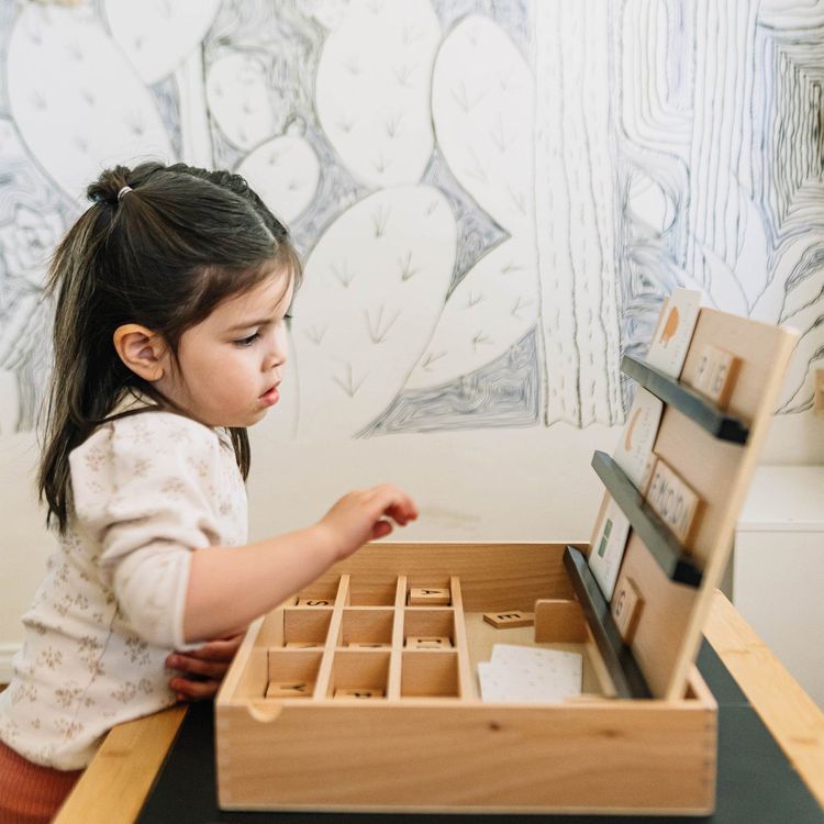Wooden Compelling Spelling Activity Box - FAO Schwarz